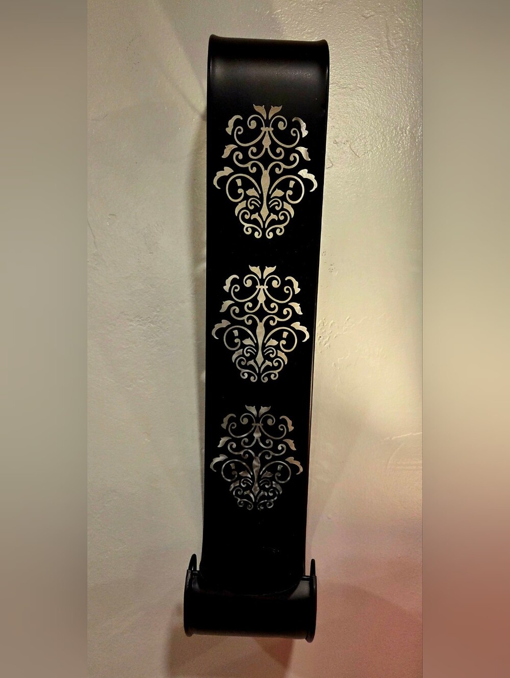 Large Black Metal Wall Sconce Set Of 2 Beautiful Scroll Shape With Cutouts
